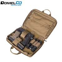 Étui double de transport durable en polyester 600D avec fermeture à glissière verrouillable et boucles de rangement pour magazines Sac tactique compact