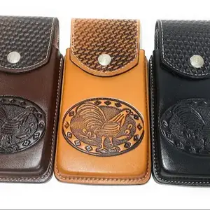 Hot Selling Cowhide Handmade Distressed Genuine Cow Hide Leather Phone Wallet Case Mobile Covers At Wholesale Price