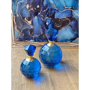 Bottiglia di cristallo decorativo blu - Product Image 1