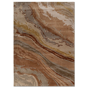 Genesis Hand Tufted <b>Wool</b> & Viscose Rugs Beige & <b>Brown</b> Abstract Pattern for Home Use-Tnq-4376 - Product Image 1