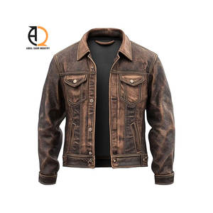 Nouvelle veste en cuir vintage décontractée pour homme, design de tenue de printemps, veste en cuir PU pour motard avec poche - Product Image 6