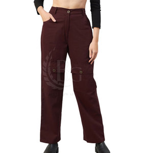 Pantalones Cargo de marca privada para mujer a la venta, pantalones Cargo de Color liso para mujer, pantalones Cargo con múltiples bolsillos para mujer - Product Image 1