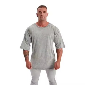 Nouveau design été lâche T-Shirts grande taille col rond couleur unie à manches courtes respirant hommes T-Shirts en gros - Product Image 1