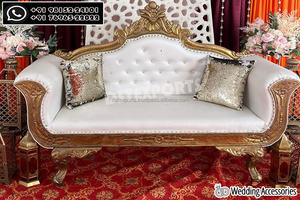 Magnifique causeuse de mariage indien pour la mariée marié beau décor de mariage ensemble de meubles de scène personnaliser la conception canapé de mariage UK - Product Image 2