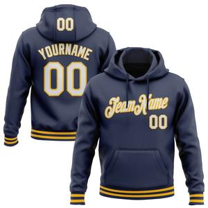 Custom Stitched Navy White-Gold Sports Pullover Sudadera con capucha - Product Image 1