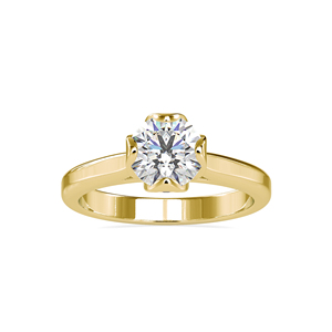 Bague en diamant taillé rond de 1.20 carats cultivée en laboratoire tendance classique bijoux de fiançailles et de mariage en or jaune 14 carats pour les fêtes - Product Image 5
