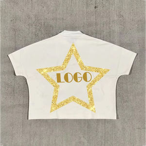 เสื้อยืดโอเวอร์ไซส์ลำลองคุณภาพสูงสำหรับผู้ชาย ทรงครอปพอดีตัว ผ้าฝ้าย 100% แห้งเร็ว แขนสั้น สีพื้น พิมพ์ลายดิจิทัล - Product Image 2