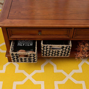 ผลิตในเวียดนาม 2024 Villacera สี่เหลี่ยมผืนผ้าตะกร้าหวายทอมือถังหญ้าทะเลธรรมชาติตกแต่งบ้านร้านอาหาร - Product Image 4