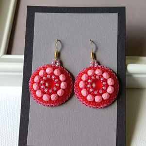 Boho <b>bead</b> earrings with turquoise design andy cascading <b>fringe</b>, unique jewelry gift - Product Image 1