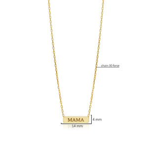 Mama Plain Charm Rectangle Collier en argent sterling 925 turc fait à la main en gros pendentif en argent sterling 925 - Product Image 2