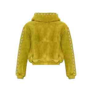 OEM Customized Distressed Acid Wash <b>Hoodie</b> for Men Women <b>Oversized</b> Rhinestone Detail Solid Custom Dye Technique for Autumn Use - Product Image 4