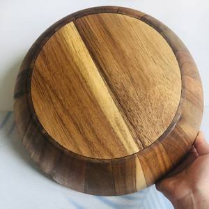 VITRAPRO-cuenco de servicio de ondas de Acacia para frutas o ensaladas, cuenco de madera laminada, logotipo personalizado, asequible al por mayor - Product Image 4