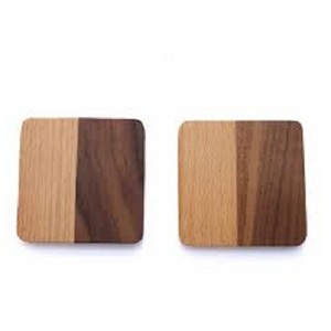 Ensemble de dessous-de-verre en bois de pin massif non fini - Carré/Rond/Cœur - Écologique - Bricolage - Décoration de la maison - Jouets en bois éducatifs - Product Image 3