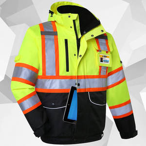 Men Outdoor Hi Vis Working <b>Jackets</b> for Men's Safety High Visibility Reflective Waterproof Safety Working Men's <b>Jackets</b> - Product Image 2