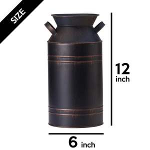 Vase à fleurs en métal pour la maison Vases Table Article décoratif pour les festivals Articles décoratifs Salon Décor vintage (Orange Large) - Product Image 4