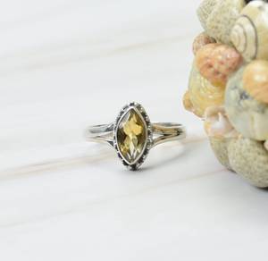 Genuine Yellow Citrine Bezel Setting 925 Sterling Silver Marquise Shape Gemstone <b>Ring</b> Dainty Jewelry <b>for</b> <b>Men</b> Women Wedding - Product Image 1