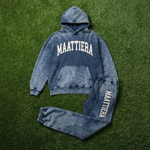 Custom Washed Oversized Hoodie and <b>Jogger</b> Sweatpants Set <b>Women</b> Cotton Fleece Streetwear Tracksuit OEM ODM - Product Image 5