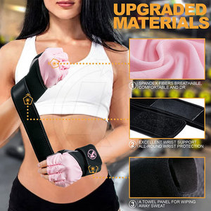 Gants en cuir unisexes à demi-doigts avec logo personnalisé pour la gym, la course, les sports, la remise en forme, les entraînements, la musculation, adhérence de haute qualité - Product Image 4