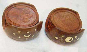 Ensemble de sous-verres en bois hexagone de haute qualité cadeau d'affaires élégant pour tasses à café et à thé tapis de boisson de qualité supérieure et coussins de table pour la maison - Product Image 3