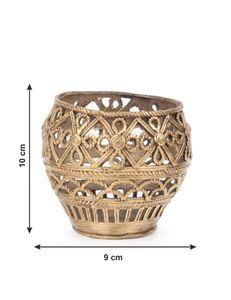 Support à stylos en bois d'art Dokra complexe, travail Jaali, hauteur de 4 pouces, organisateur de fournitures de bureau, organisateur de bureau et de maison - Product Image 6