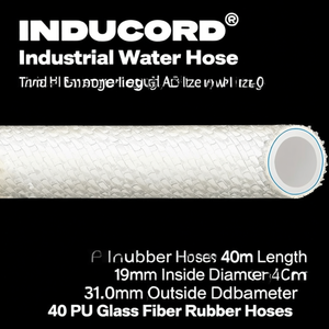 INDUCORD Industrial Water <b>Hose</b> 40m Length 19mm Inside Diameter 31.0mm Outside Diameter 40 PU Glass Fiber Rubber <b>Hoses</b> - Product Image 3