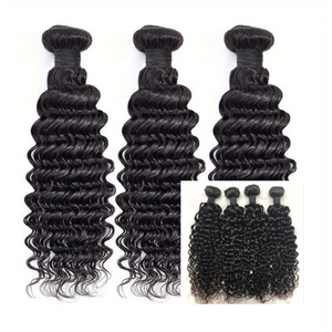 Cheveux bruts indiens Deep Wave de qualité supérieure à double tirage, couleur claire, 100% cheveux humains de luxe - Product Image 5