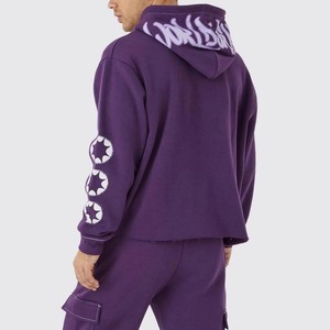 Ensemble de survêtement de maternité pour homme, lavage à l'acide, imprimé bouffant, sweat-shirt et pantalon, coupe empilée, streetwear décontracté, vêtements de sport - Product Image 5