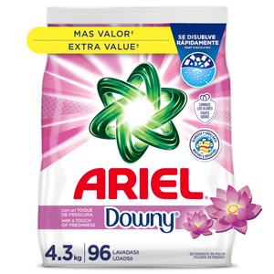 Ariel <b>Laundry</b> <b>Detergent</b> Powder with a Touch of Downy Freshness, 4.3 kg, 96 Loads - Product Image 2
