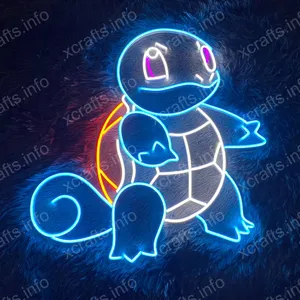 SQUIRTLE - Pokemon LED Neon Sign Traga o encanto brincalhão de Squirtle para a vida com um vibrante LED Neon Display Perfeito para Pokemon