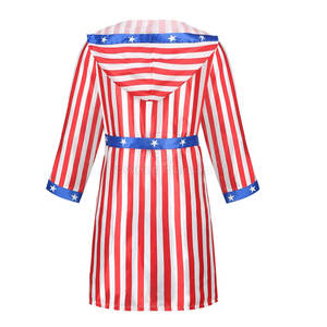 Venta al por mayor personalizado satén MMA bata profesional vestido de boxeo con impresión de logotipo personalizado - Product Image 3