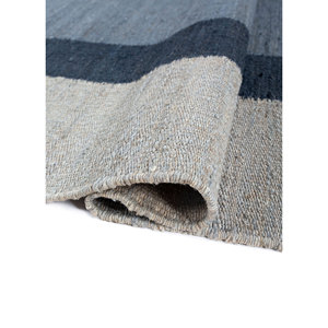 พรมปูพื้นสีน้ำเงินลายทอแบนจากปอกระเจาและป่าน รุ่น PDJT-380 สำหรับใช้ในบ้าน ลวดลายแบบนามธรรม - Product Image 2