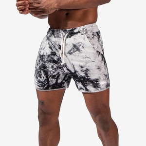Pantalones cortos de sudor con tinte de corbata para hombre, ropa de calle de verano, pantalones cortos de gimnasio para correr sólidos, pantalones cortos de playa para nadar en blanco de tamaño real ecológicos - Product Image 3