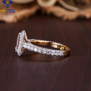 3.084 TDW Emerald Cut Diamond white Gold <b>Ring</b> by Lab-Stone/ <b>Ring</b> With a Touch of Glamour / EF-VS Color - Product Image 3