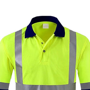 Wholesale Custom Long Sleeve Hi <b>Vis</b> <b>Polo</b> <b>Shirts</b> with Breathable Stand Collar Canvas Safety Work <b>Shirt</b> with Pockets - Product Image 2