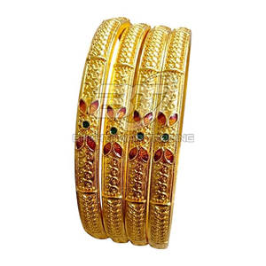 Women Gold Plated Bangles Set Traditional Custom Bridal Jewelry Elegant Women Bangles In Adult Size - Product Image 1