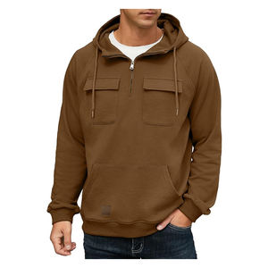 Oversize Loose Fit estilo holgado grueso pesado en blanco Sudadera con capucha Drop Shoulder Men Hoodies - Product Image 4