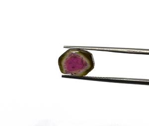 IGI certificado 3A piedra preciosa rosa de alta calidad 9mm Anillo Verde sandía Natural turmalina rebanada tratada térmicamente piedras preciosas sueltas para - Product Image 3