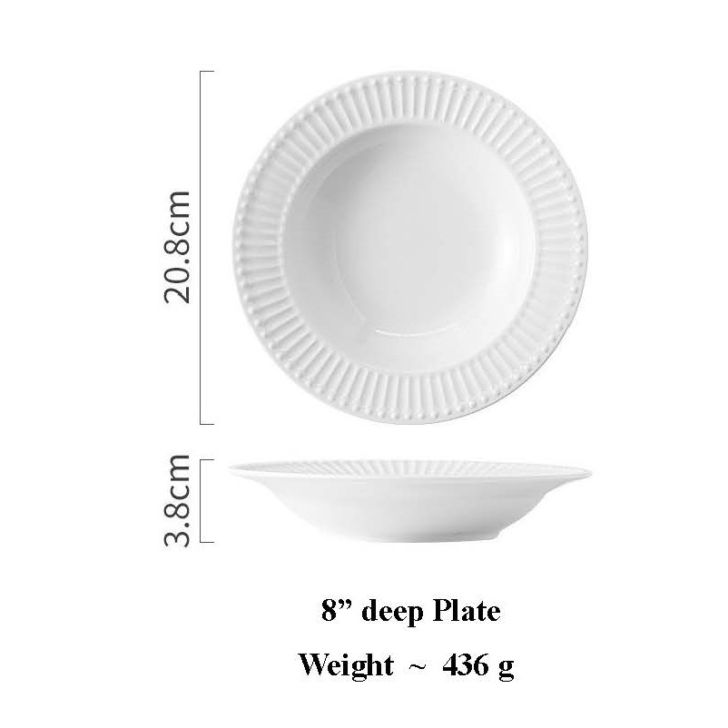 Assiette creuse de 8 pouces