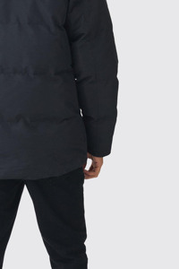 Doudoune à capuche très exigeante avec garniture en fausse fourrure amovible en noir coupe-vent chaud hiver bulle hommes vestes poches latérales - Product Image 6