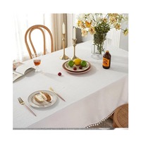 Nappe blanche lavable de marque de qualité supérieure lin 100% coton couverture tissu élégance mariages Banquet moderne et élégant durable
