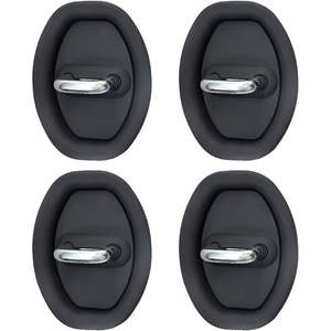 Couvre-serrure de porte de voiture noir en silicone, coussinets de protection, 4 pièces, flexibles, élastiques, anti-poussière, résistants à l'eau, installation facile - Product Image 6