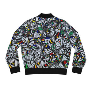 Orisun VI Blouson bombardier réversible pour femme Vêtements d'extérieur en satin personnalisable Doublure en lin spandex matelassé Automne AOP avec fourrure - Product Image 1