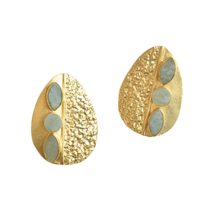 Aros de Latón al por Mayor con Cristales Curativos Naturales, Acabado en Oro de 18K, Hipoalergénicos, Seguros de Usar, Perfectos - Product Image 2