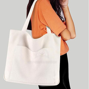 Logo personnalisé imprimé léger 100% coton toile sac fourre-tout fermeture éclair écologique réutilisable pliant cadeau de shopping motif uni - Product Image 2