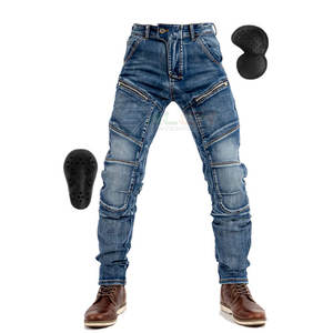 Pantalones vaqueros protectores para montar con tela resistente y acabado elegante Pantalones vaqueros para montar de estilo clásico con refuerzo adicional - Product Image 1