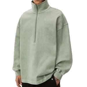 2025 nouveaux hommes OEM conception solide motif poids lourd hiver dernière conception entièrement personnalisé doux respirant hommes fermeture éclair sweats à capuche - Product Image 2