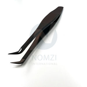2025 Logo personnalisé impression en acier inoxydable noir Volume pointu pince à épiler matériau durable pour l'extension des cils - Product Image 6
