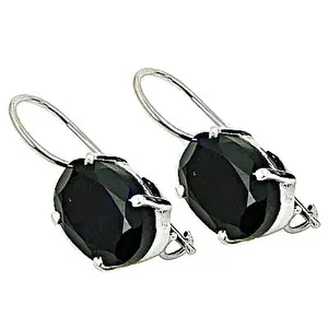 Boucles d'oreilles pendantes en onyx noir et argent pour femmes, bijoux fantaisie en pierres précieuses - Product Image 2