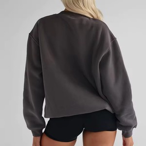 Sweat-shirt pull lourd de haute qualité pour femmes Logo personnalisé pull de salon en molleton de coton Style Streetwear pour l'hiver - Product Image 5