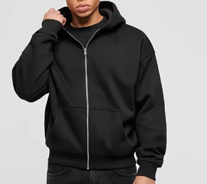 <b>Bulk</b> Casual Plain French <b>Terry</b> Puff Print Pullover 500GSM Cotton Custom Zip up Hoodie - Product Image 6